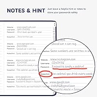 Vista 5 de Libro de contraseñas con pestañas alfabéticas - Organizador de direcciones de Internet y contraseñas de tapa dura - Cuaderno de contraseñas