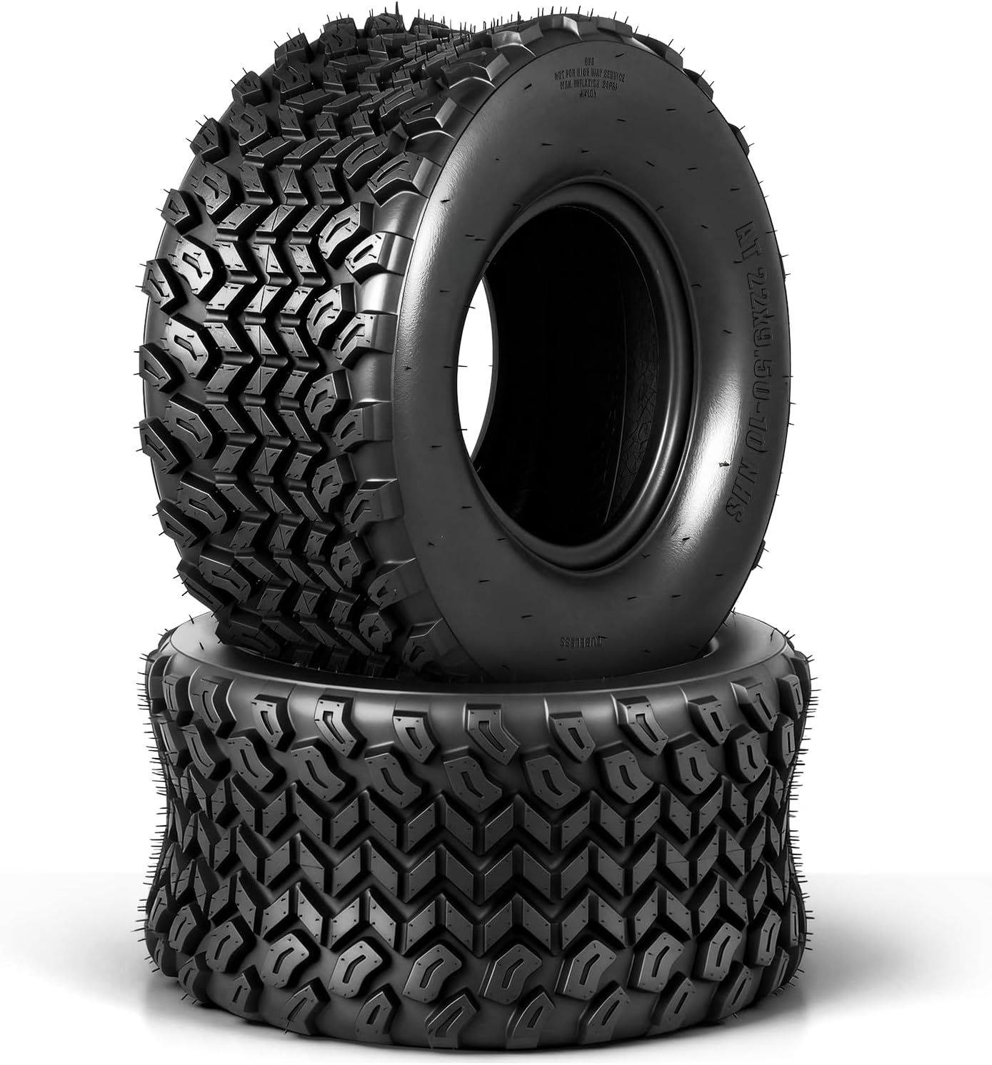 TRIBLE SIX 22x9.5-10 ATV/UTV Tires, 22x9.5x10 All-Terrain Mud & Trail Tires, 6PR Tubeless, Puncture Resistant, Non-Directional Tread, Set of 2