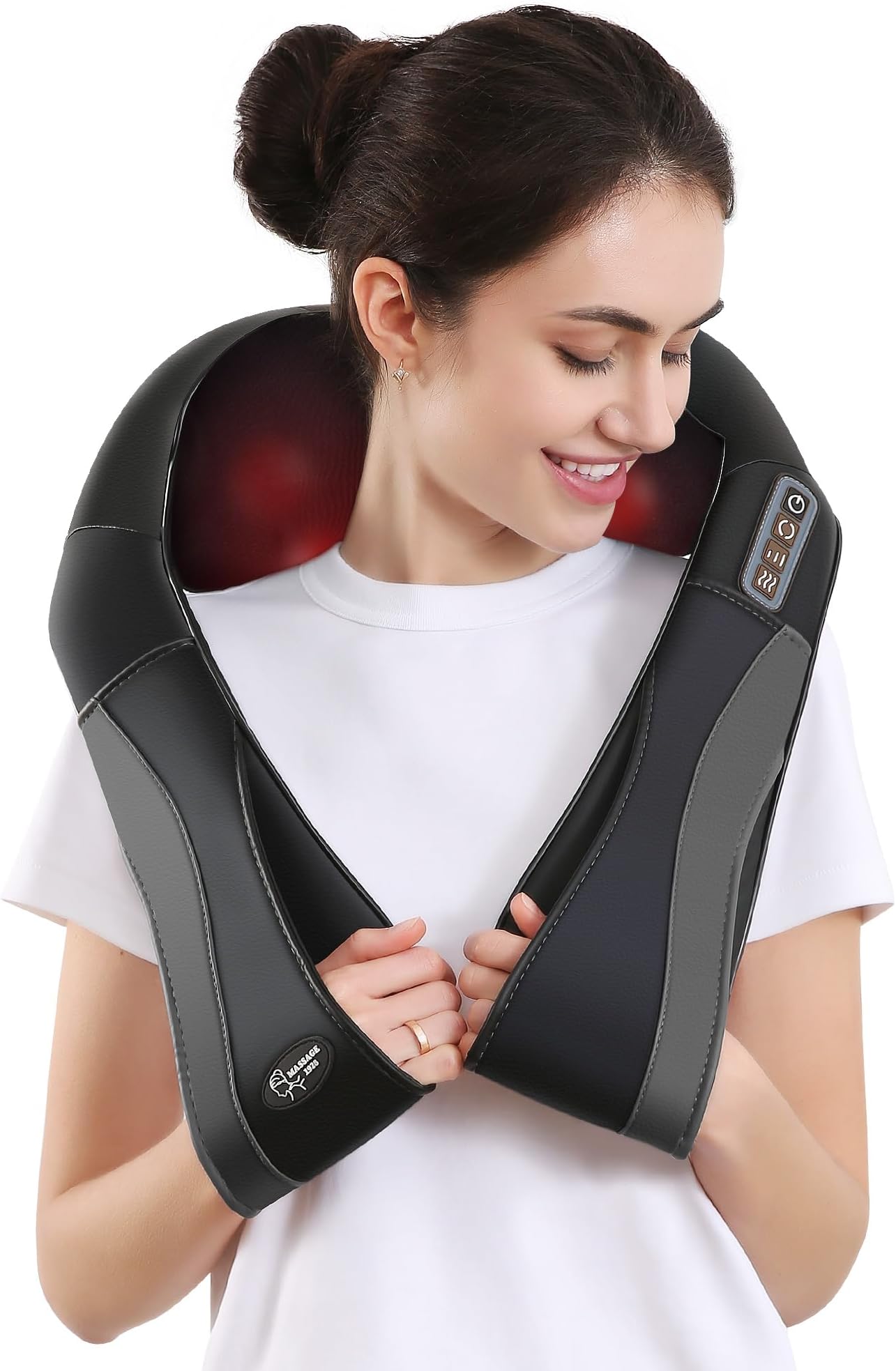 Careboda Back Neck Shoulder Massager with Heat, Shiatsu Electric Deep Tissue 3D Kneading Massagers for Relief on Waist, Leg, Calf, Foot Full Body Muscles, Gift for Men Women Mom Dad