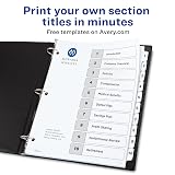 Avery Table of Contents Dividers, 10-Tab, White, 1 Set – view 2