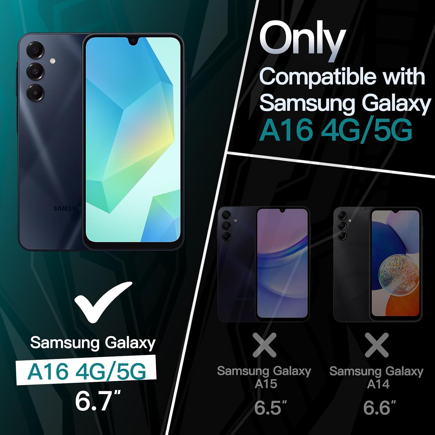 JETech Slim Case for Samsung Galaxy A16, Black image 2