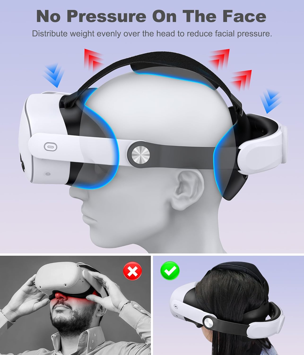 Elite Replacement Belt Ergonomic Stress Relief and Balance Support (Head Strap with Back Pad)