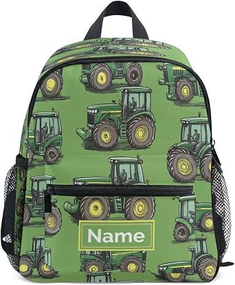 Childish Tractors Green Toddler Backpack For Kids Preschool