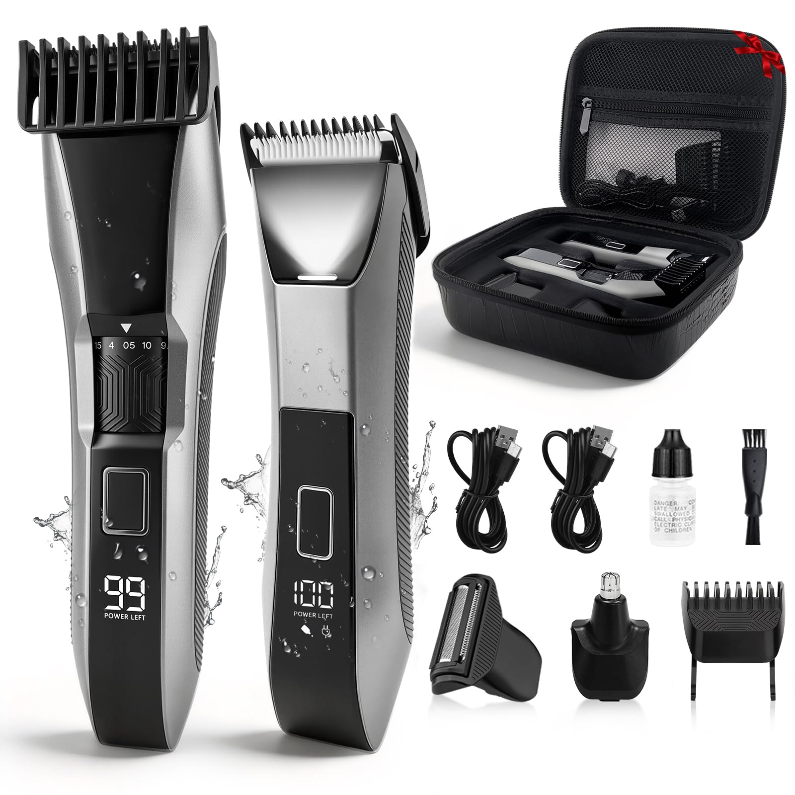 Beatslm Manscape Body & Beard Trimmer for Men, IPX7 Waterproof Groomer Kit