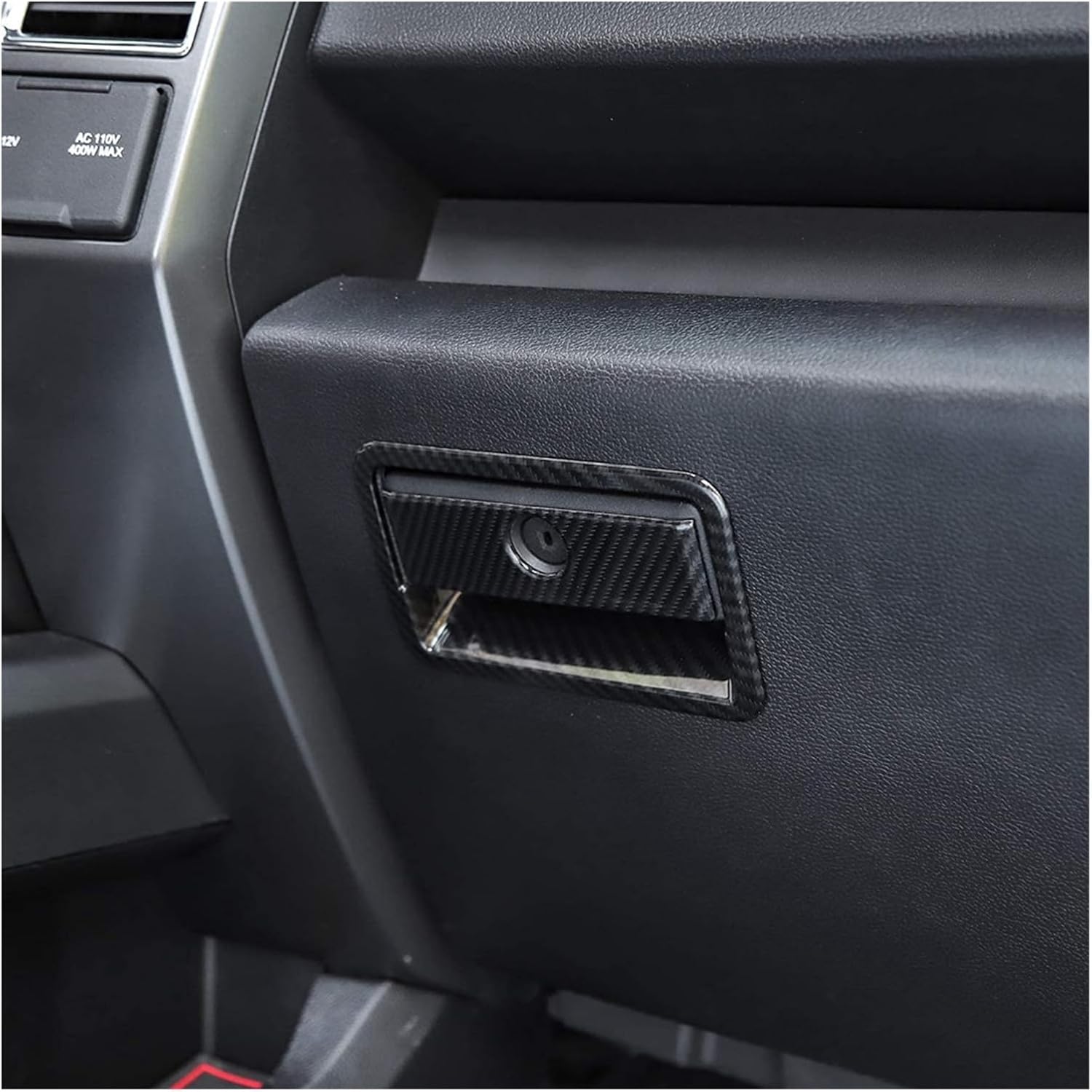 Car Molding Strip Copilot Storage Glove Box Door Handle Bowl Cover Trim, for F250 F350 2015-2021 Carbon Fiber Trim Strip Line