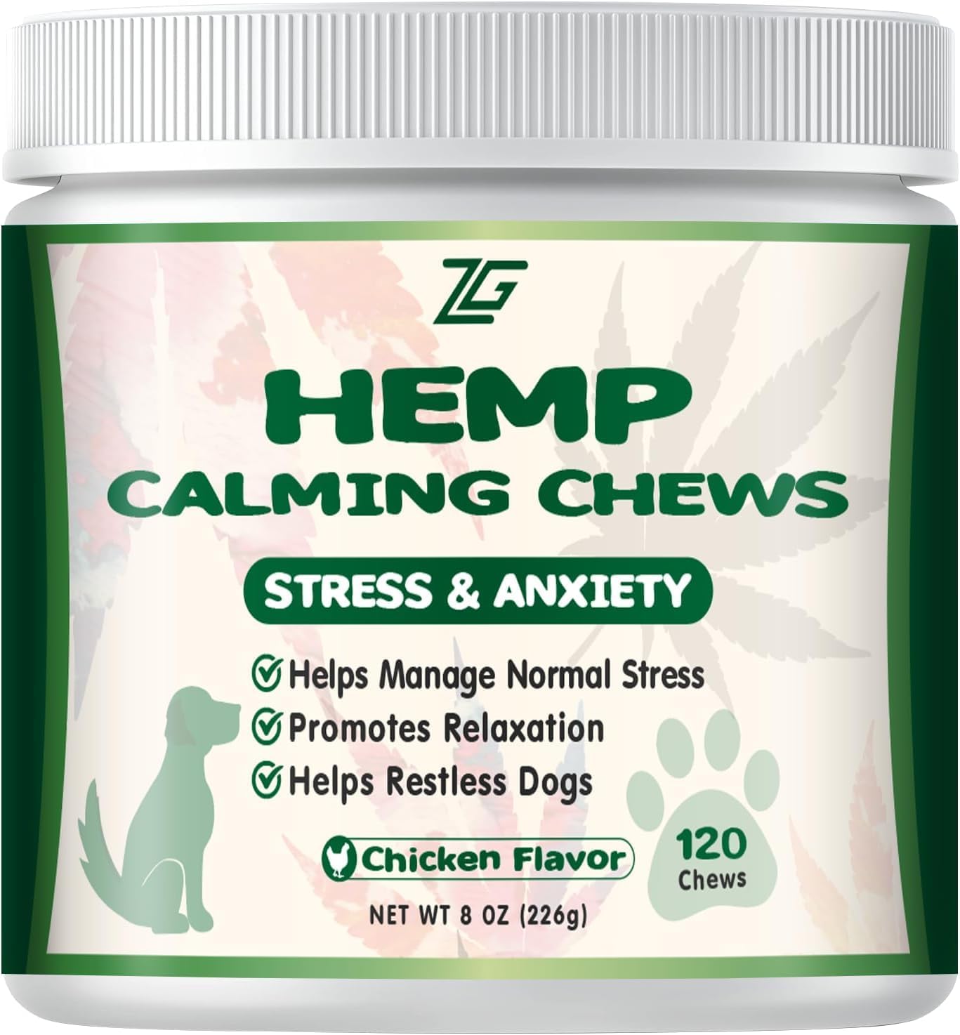 Calming Chews for Dogs - Dog Supplements 120 Soft Chews