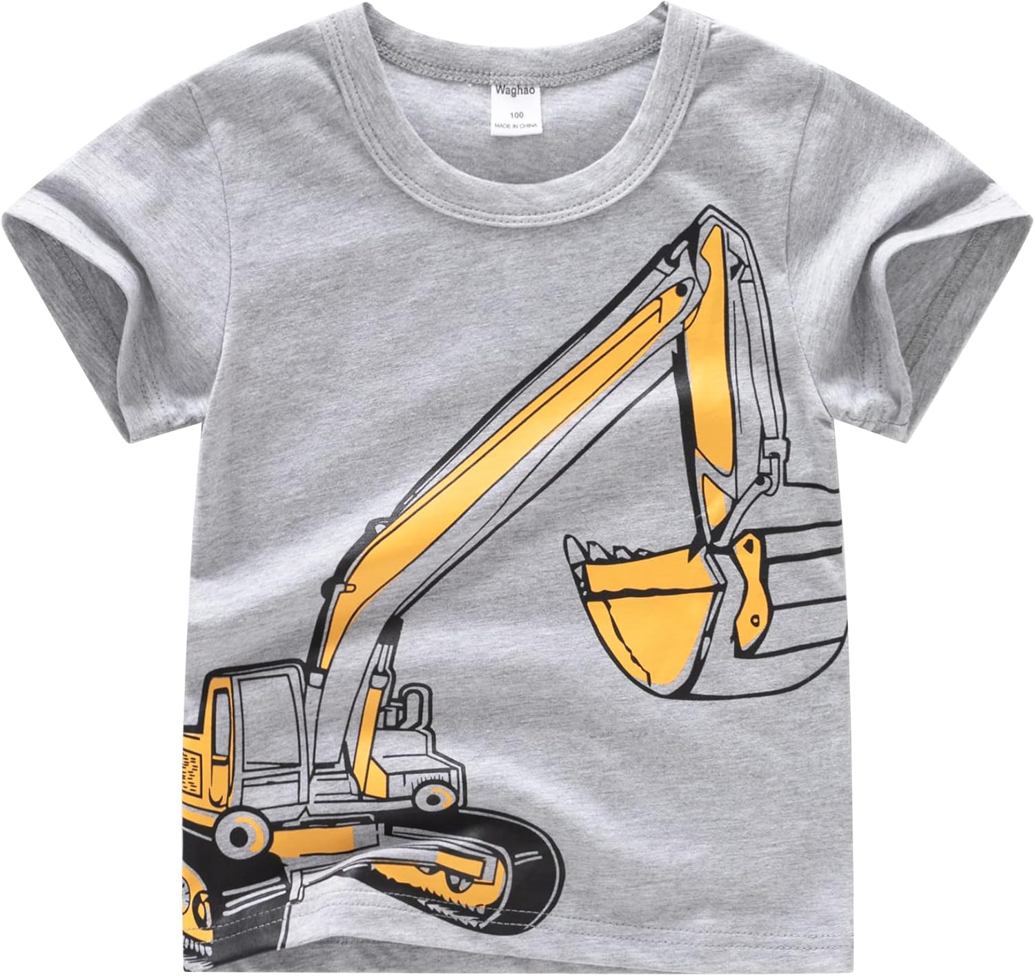 Little Boys Toddler Short Sleeve Tee T Shirt(Excavator,4T)