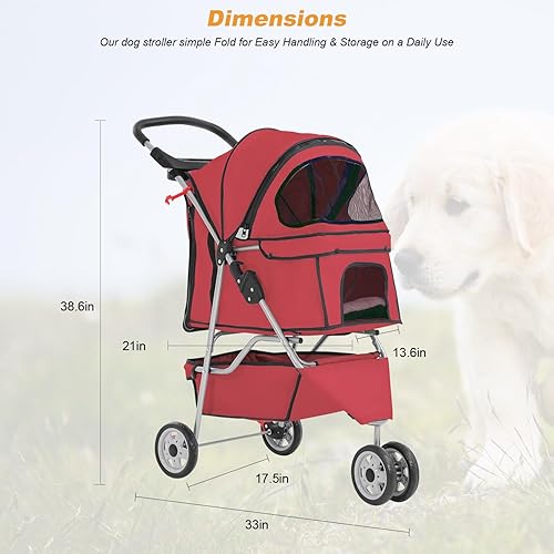 Vista 50 de Paseante BestPet para mascota con apertura para perro y gato. Producto plegable para viaje, Negro