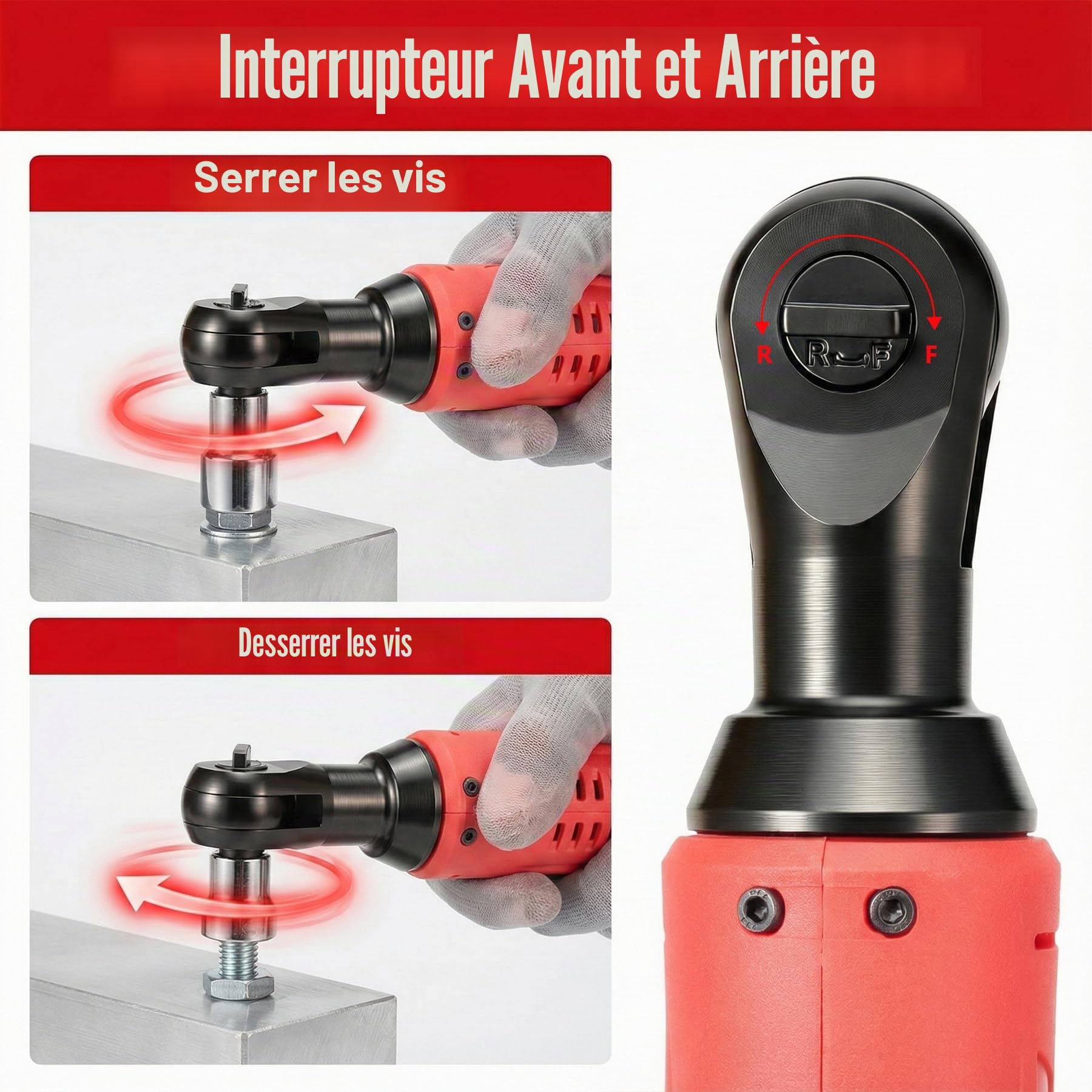 Clé à Cliquet Sans Fil 3/8", Cliquet Électrique 85Nm avec 2 Batteries 2.0Ah, 220 tr/min, Jeu de 7 Douilles et Adaptateurs, Outil Idéal pour Réparations Automobiles et Montage