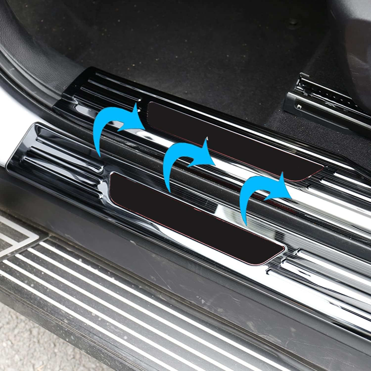 for Mitsubishi Outlander 2022-2023 Steel Black Inner&Outer Door Sill Scuff Plate Car Accessories