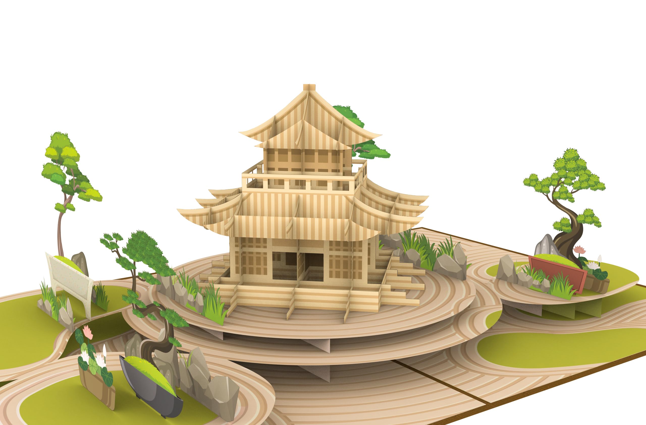 PopLife® Japanese Zen Garden 3D Pop Up Card, Sending you a little ZEN Thank You Card, Get Well, Mother's Day, Valentine's Day - Image 3