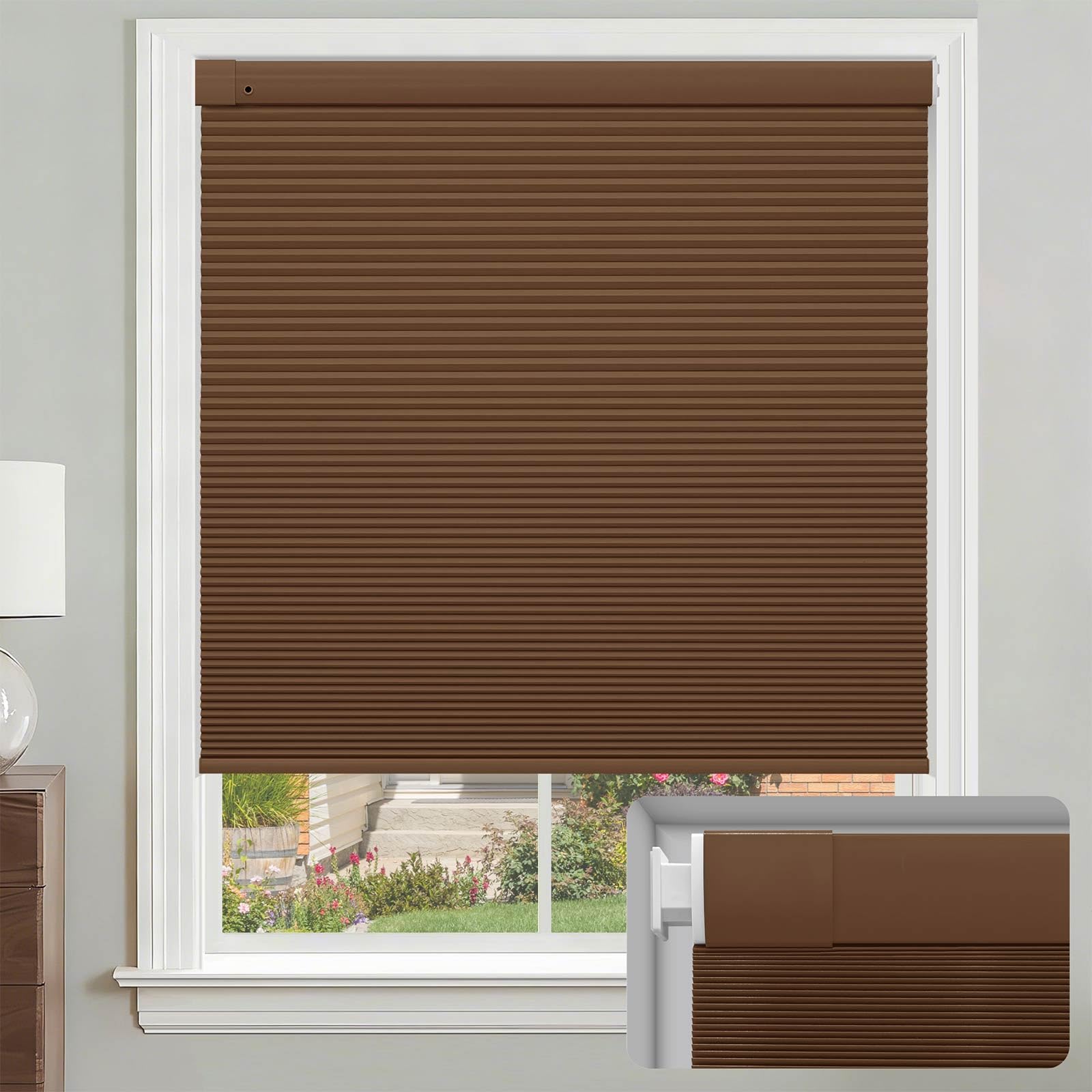 Photo 1 of Cordless Cellular Shade, Brown, Custom Size