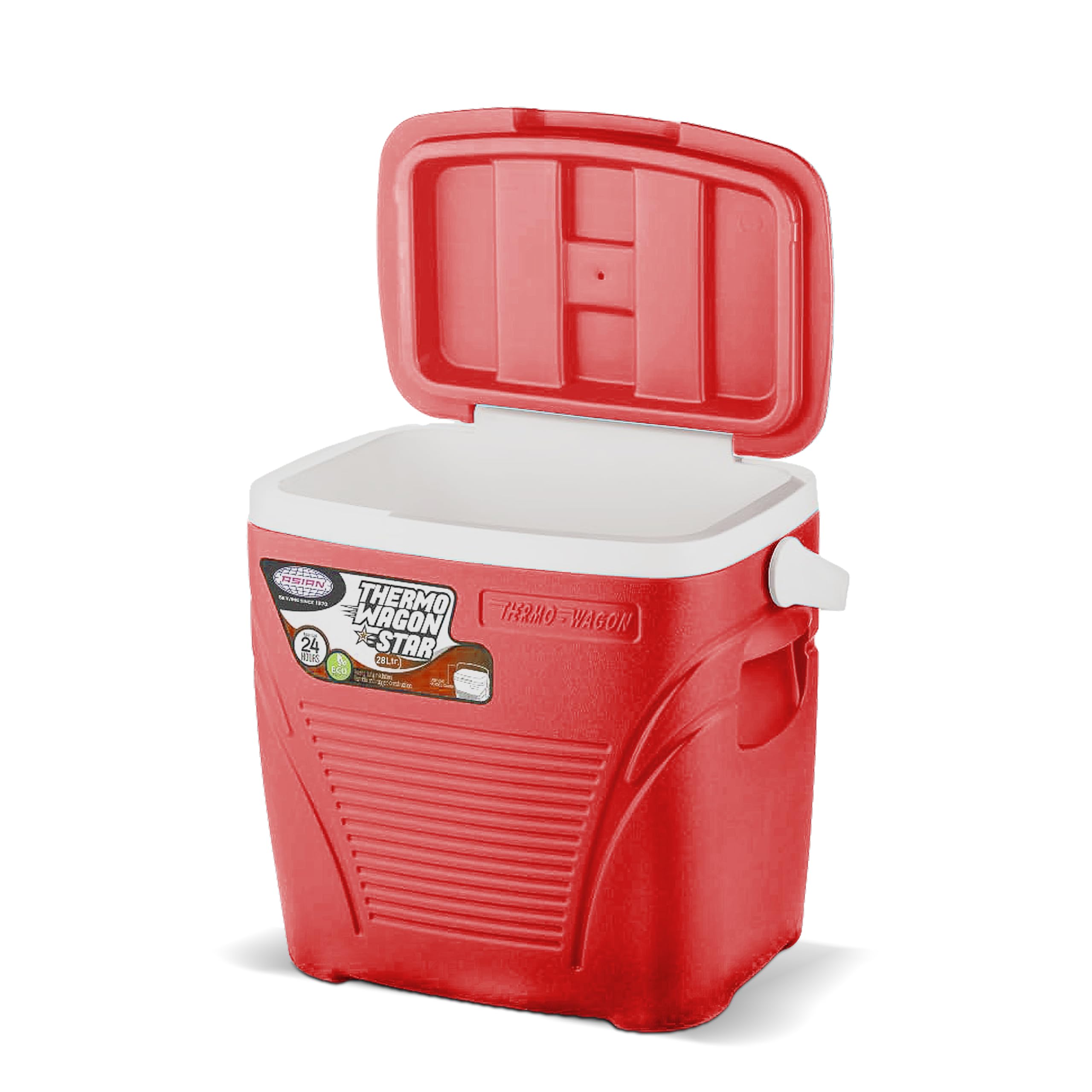 Asian Plastowares - Thermowagon Star | Insulated Ice Coolers for Drinks| Cold Drink Cans | Ice Cubes | Medical Purpose | Travel Tour | 28lt | Standard Size for Travel|Ice Cube Storage |Red-image-43