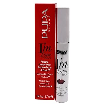 PUPA Milano I Am Love Proof Matt Liquid Lip Color - Gives Super-Intense Colour - Offers A Matte, Velvety Effect - Ultra-Comfortable Texture Adheres Perfectly To Lips - 005 Glam MaUVe - 0.09 OZ
