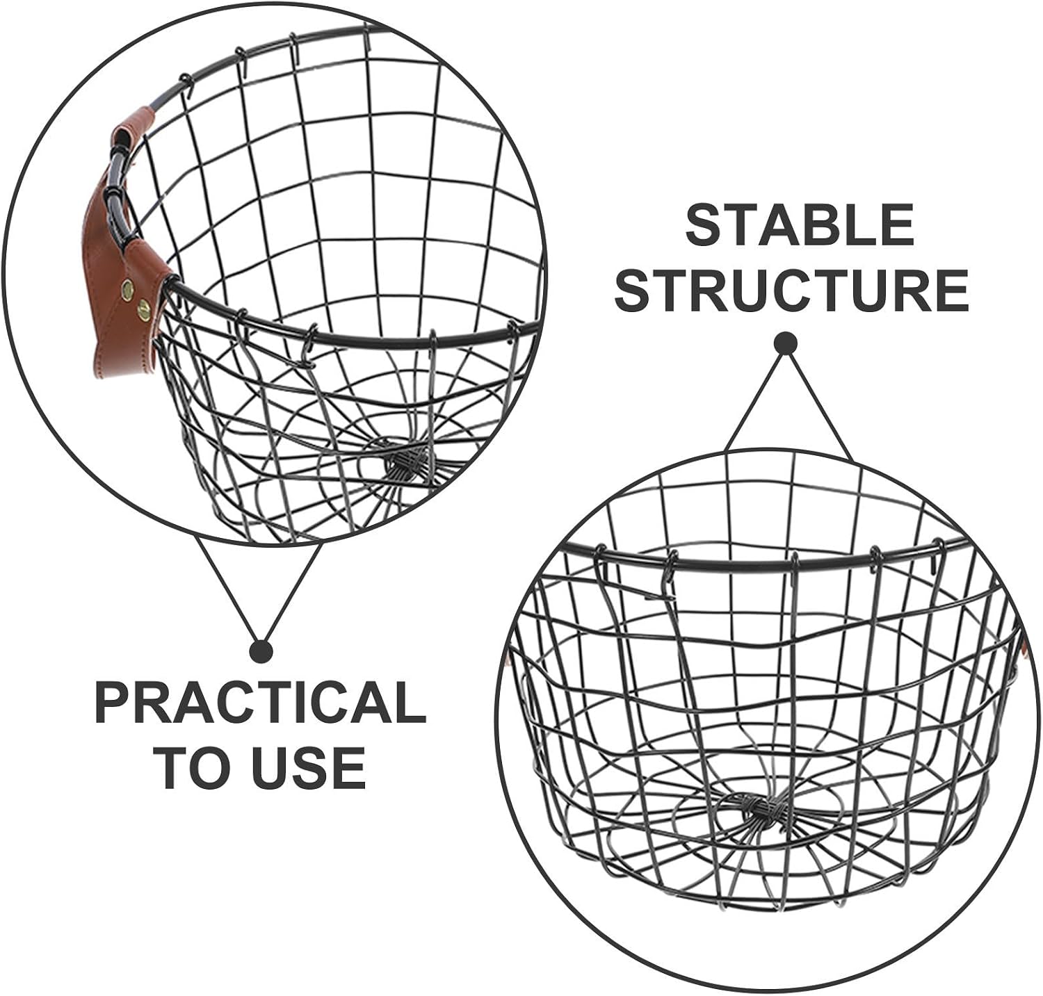 Firewood Basket Farmhouse Log Holder round Rustic Iron 2pcs with Easy-grip Handles and Weather-resistant Construction, Portable for Indoor Hearth and Outdoor Patio Storage