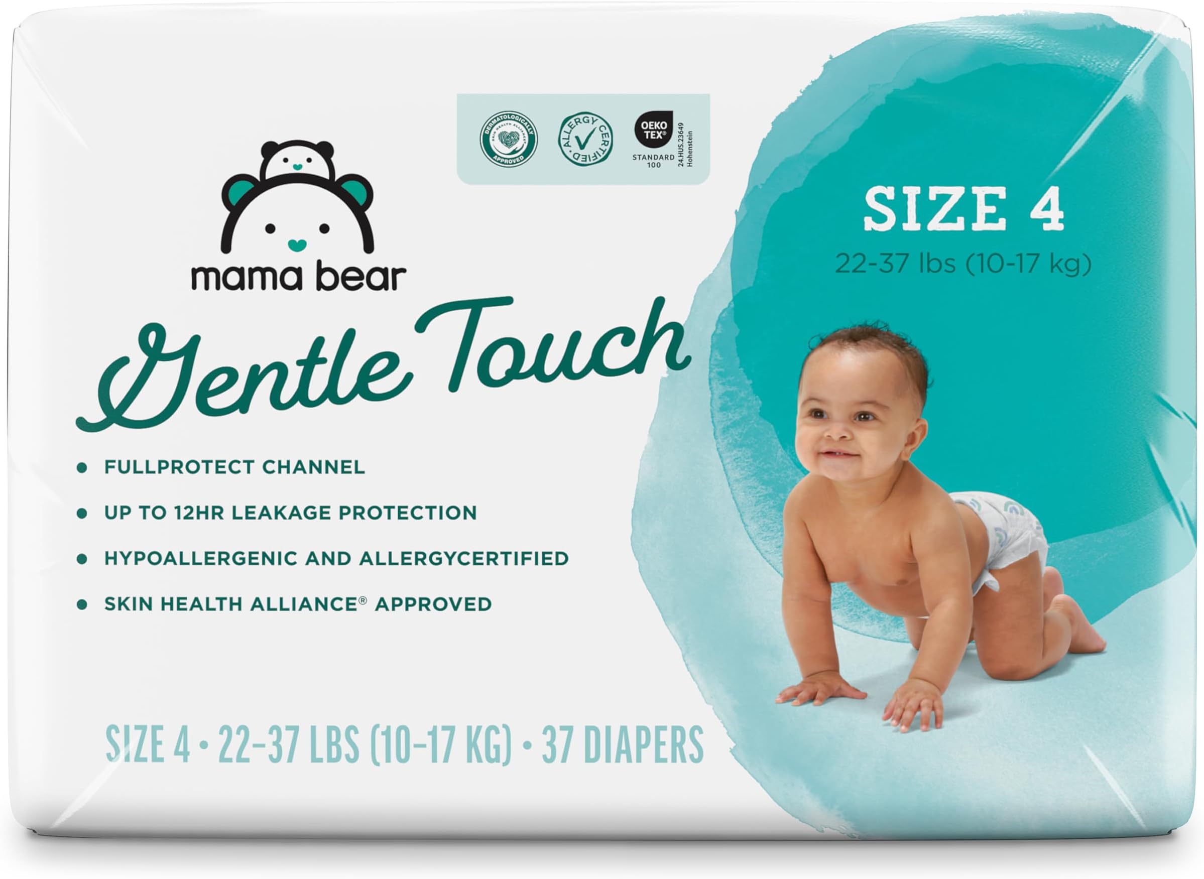 Amazon Brand - Mama Bear Gentle Touch Diapers, Size 4, 37 Count