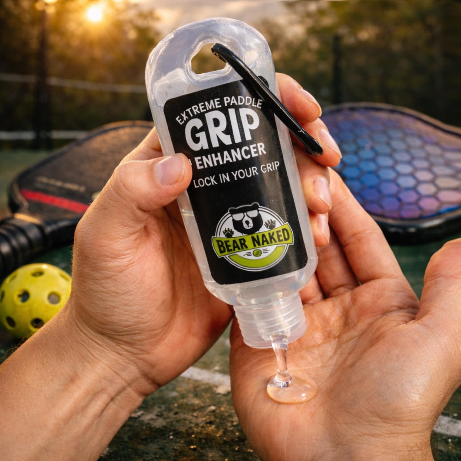 Pickleball Liquid Chalk Grip Enhancer - Klarer, schnell trocknender Trockengriff für verschwitzte Hände - Verbessert Paddelkontrolle & Selbstvertrauen - Keine Unordnung, keine