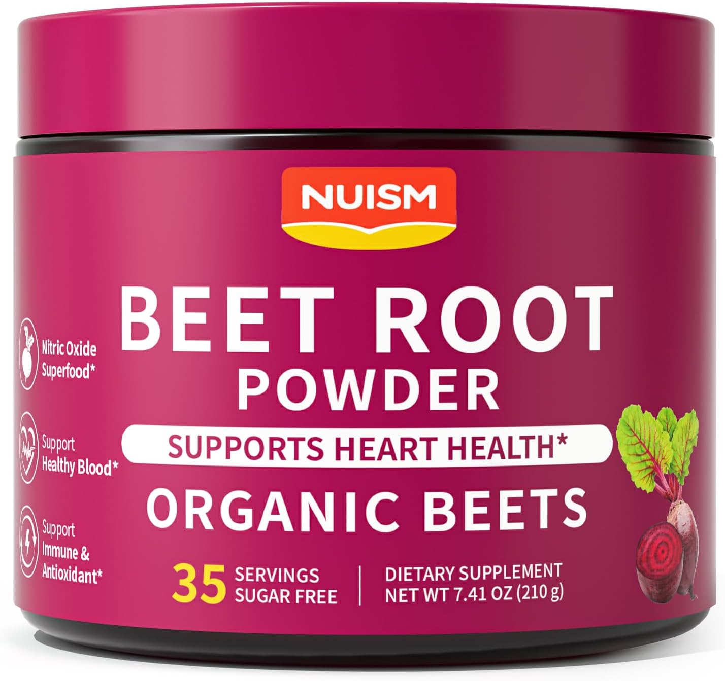 Organic Beet Root Powder Drink Mix, Beetroot Supplements with Natural Superfood Red Beets for Nitric Oxide, Healthy Blood Pressure, Blood Flow Circulation, Energy, Clean Beet Formula Daily Nutrition