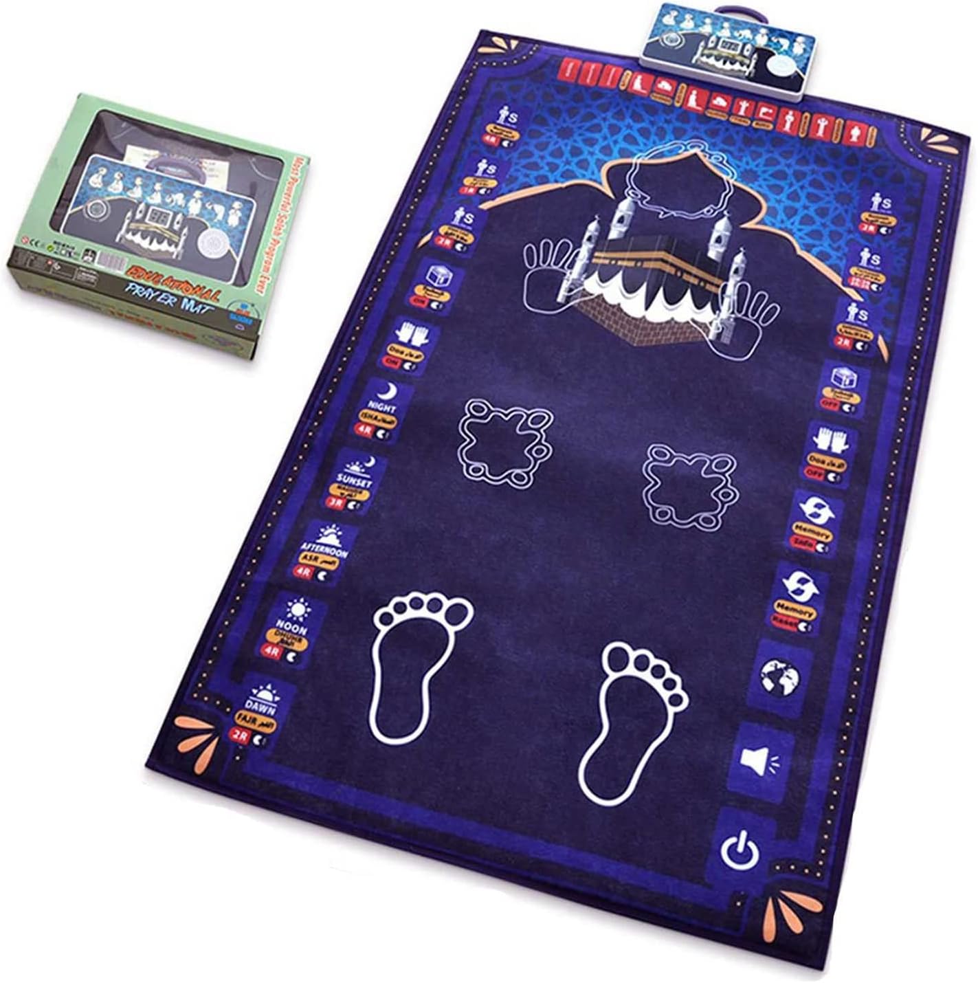 Smart Islamic Prayer Rug with Talking Guide - Electronic Prayer Mat for Children & Adults, Teaching Music & Worship Step Instructions, Muslims