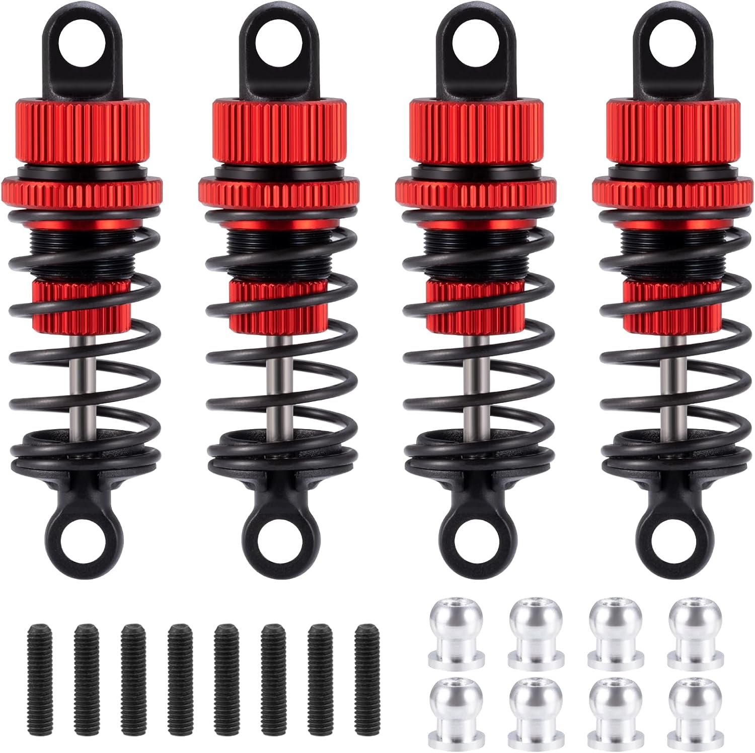 RCLIONS RC Car Shocks Kits 55mm Oil Shock Absorber for Tamiya TT01 TT02 1/10 RC Touring Car Upgrade Parts Red