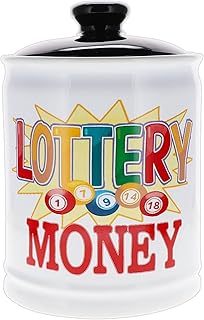 Cottage Creek Lottery Money Piggy Bank, Lottery Candy Jar with Lid, Lottery Ticket Holder, Lottery Gifts
