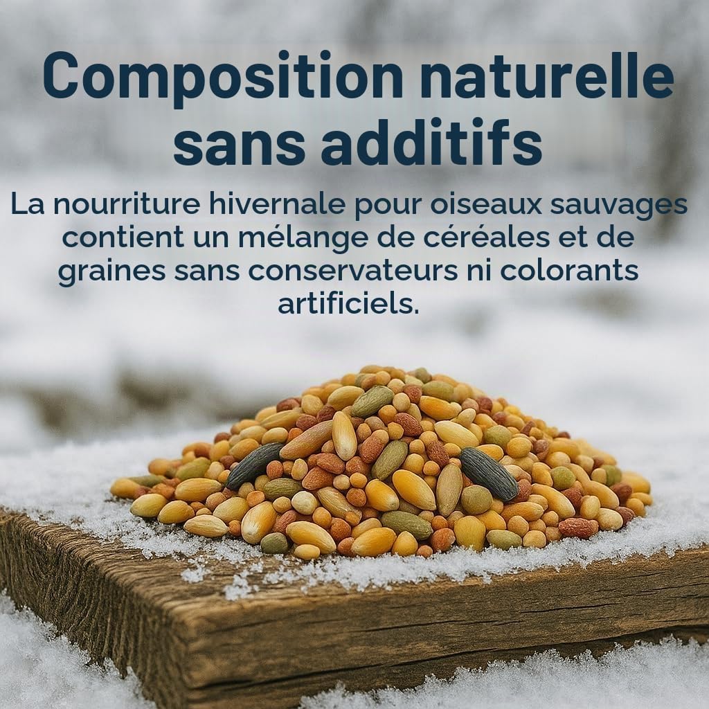 GiDeli Nourriture pour oiseaux sauvages d'hiver 30 kg – Nourriture pour oiseaux sauvages toute l'année – Nourriture pour mésanges pour jardin et balcon avec graines de lin riches en oméga-3, calcium