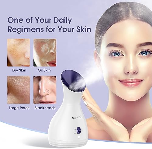 Vista 40 de Newbealer Vaporizador facial, mini vaporizador facial de aroma, humidificador facial de niebla caliente nano iónico para limpieza profunda facial