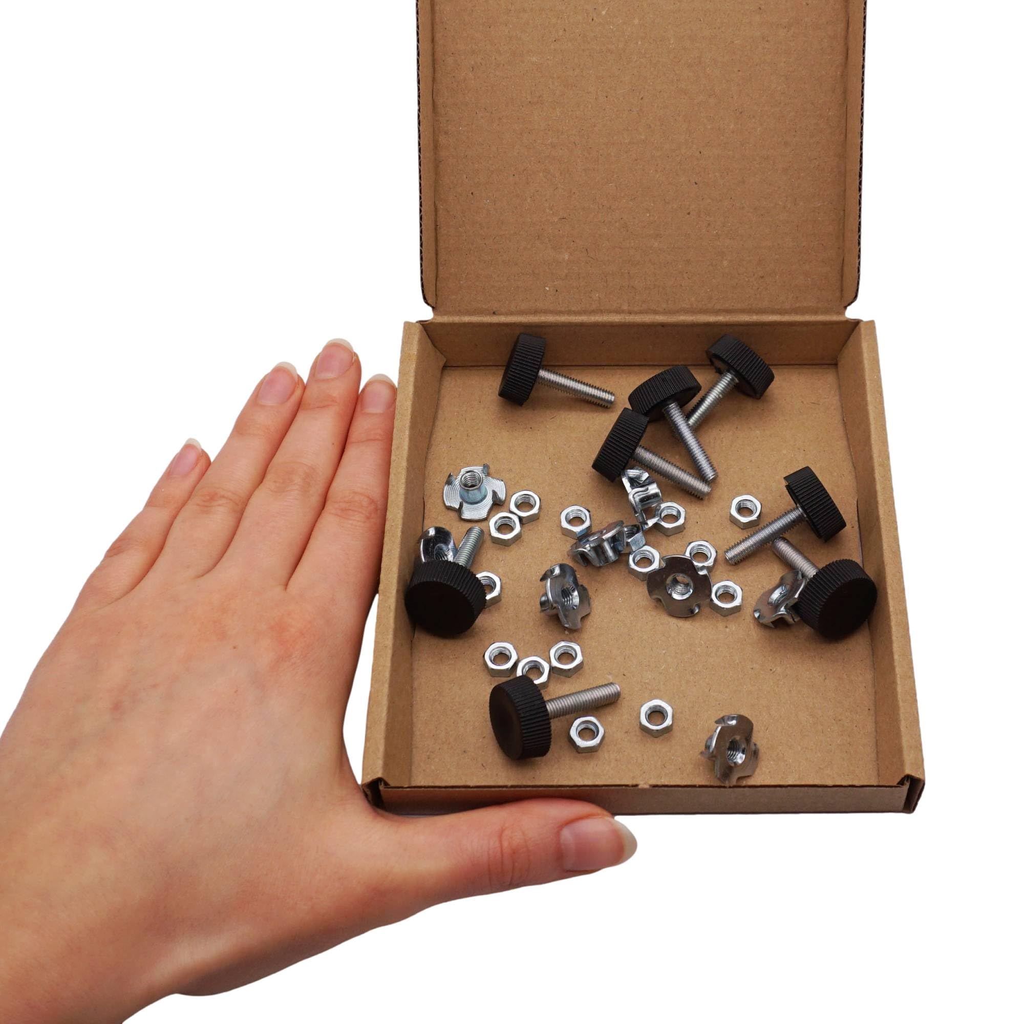 SKIR'CO 8 piedini di livellamento per mobili, M5 x 20 mm, gambe rotonde regolabili in metallo, stelo filettato M5, piedino livellatore (dadi inclusi)