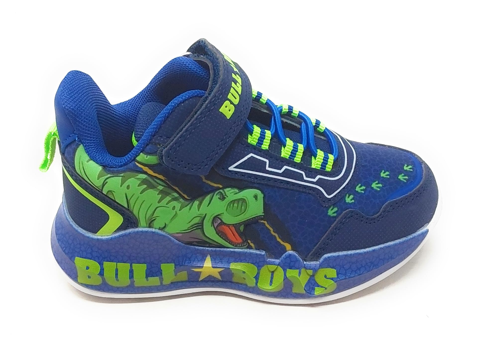 Bull Boys Scarpe Sportive per Bambini con luci e Dinosauro,Sneaker con Suola Antiscivolo amortizzante (Blu, Sistema Taglie Calzature EU, Adolescente, Numero, Media, 30)
