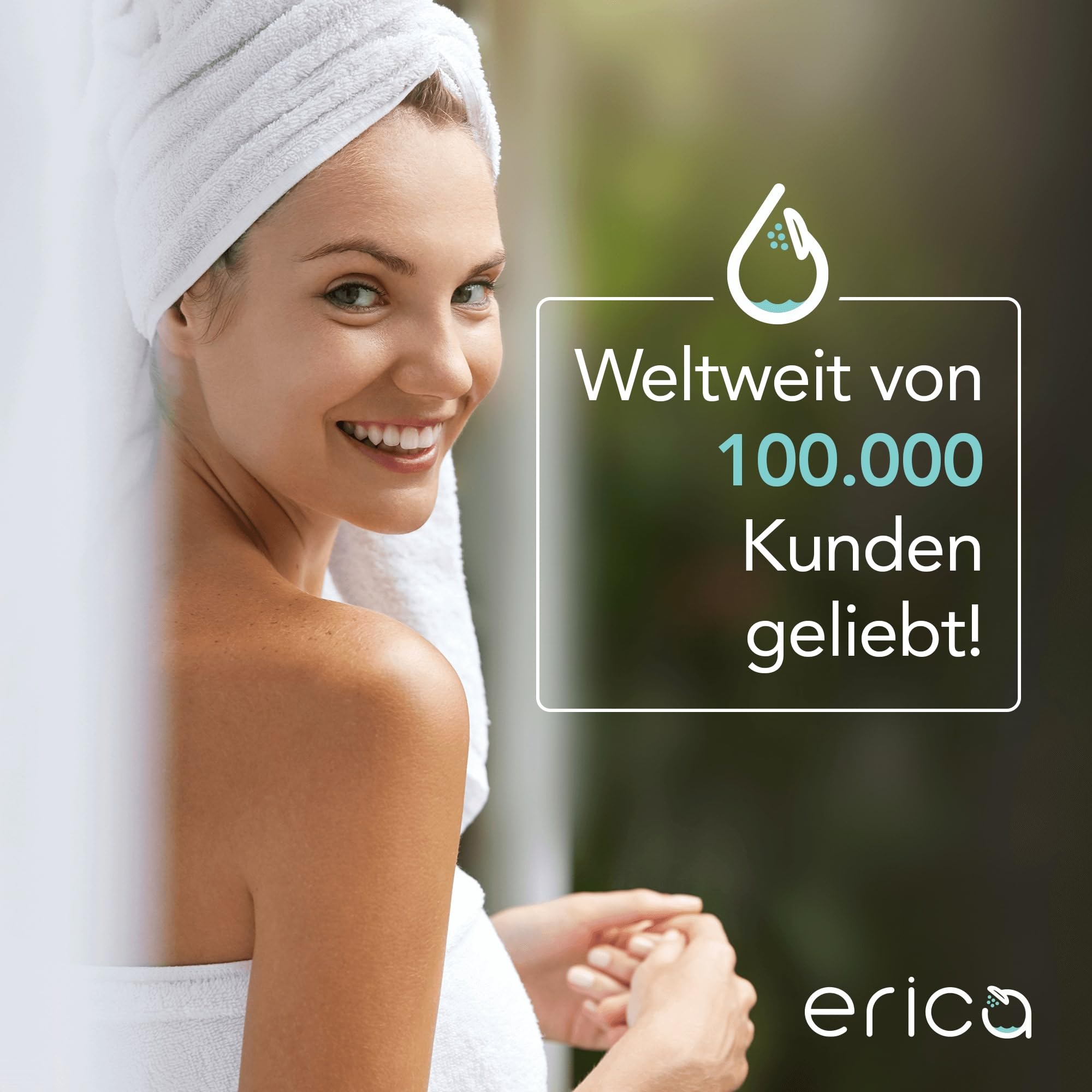 Erica Duschstange U Form, 70x165x70 cm, Montage Gegen die Wand, Eckduschstange für Badewanne ohne Halterung an der Decke, 100% Rostfrei (weiß)