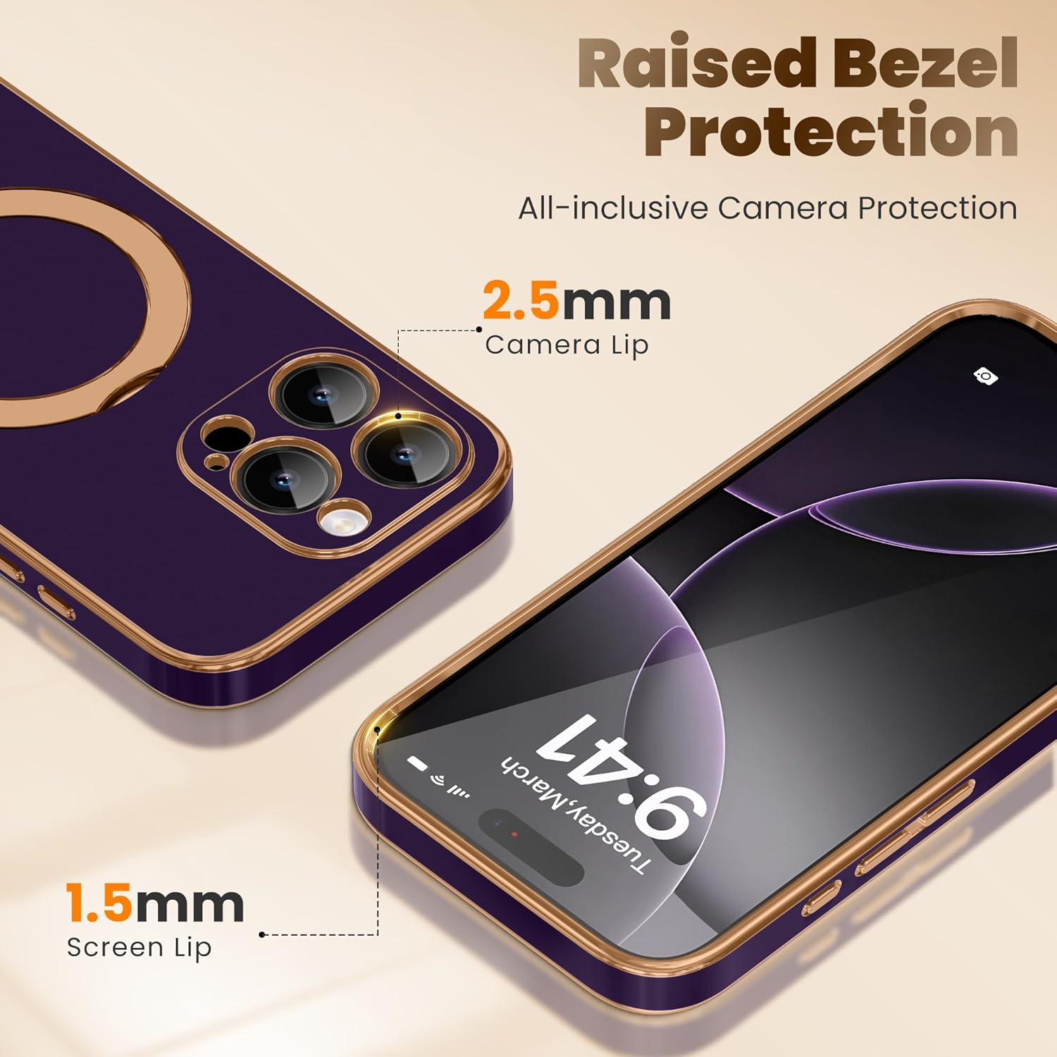GolbinBox for iPhone 16 Pro Case with 360° Spin Magnetic Stand,[Compatible with Magsafe] [Military Protection][Built-in Ring Holder] Camera Control Phone Case for 16 Pro,Purple - Image 9