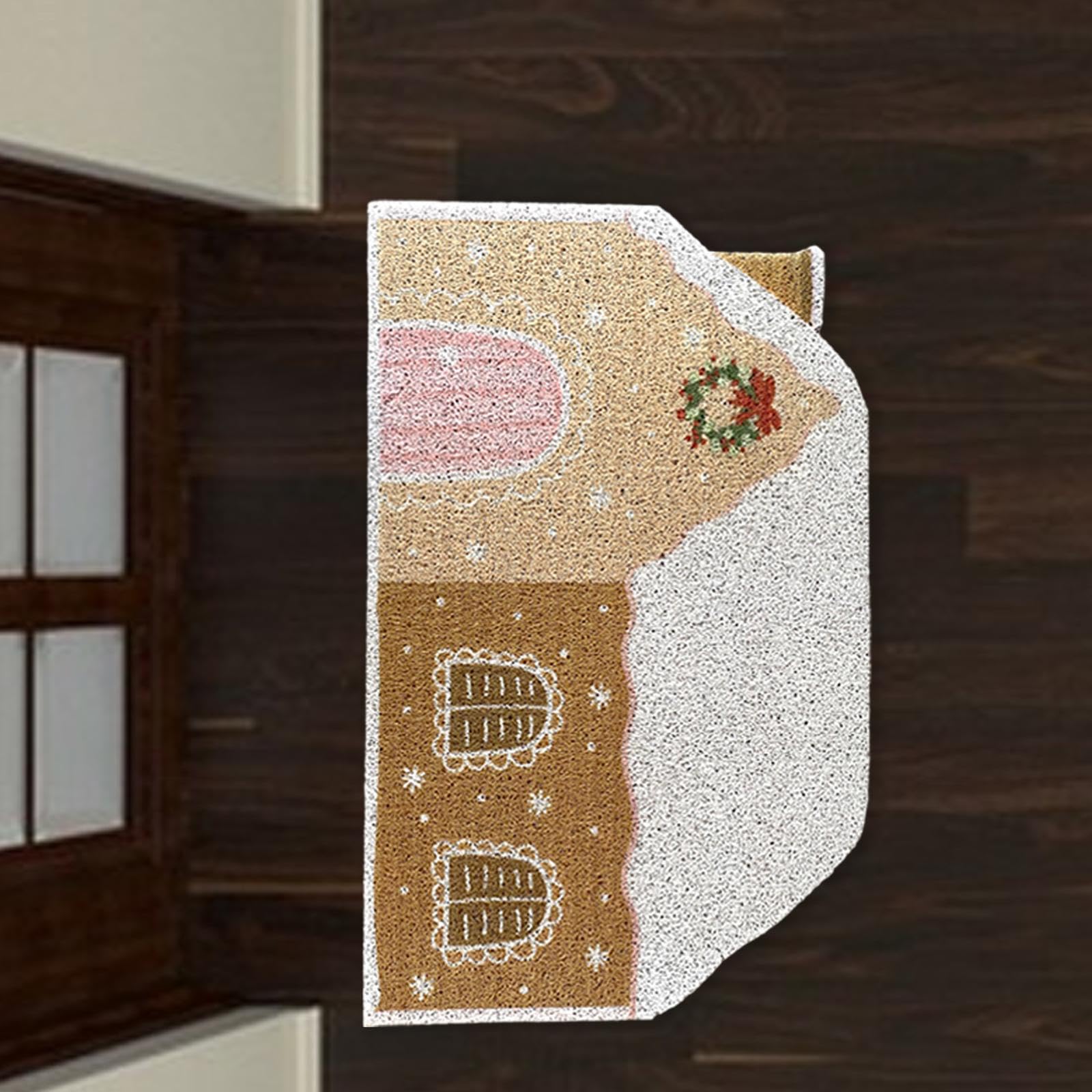 Felpudo de bienvenida navideña, felpudo para interiores, felpudo de bienvenida, bonito felpudo decorativo, alfombra de suelo de Navidad para el (60 cm x 120 cm)