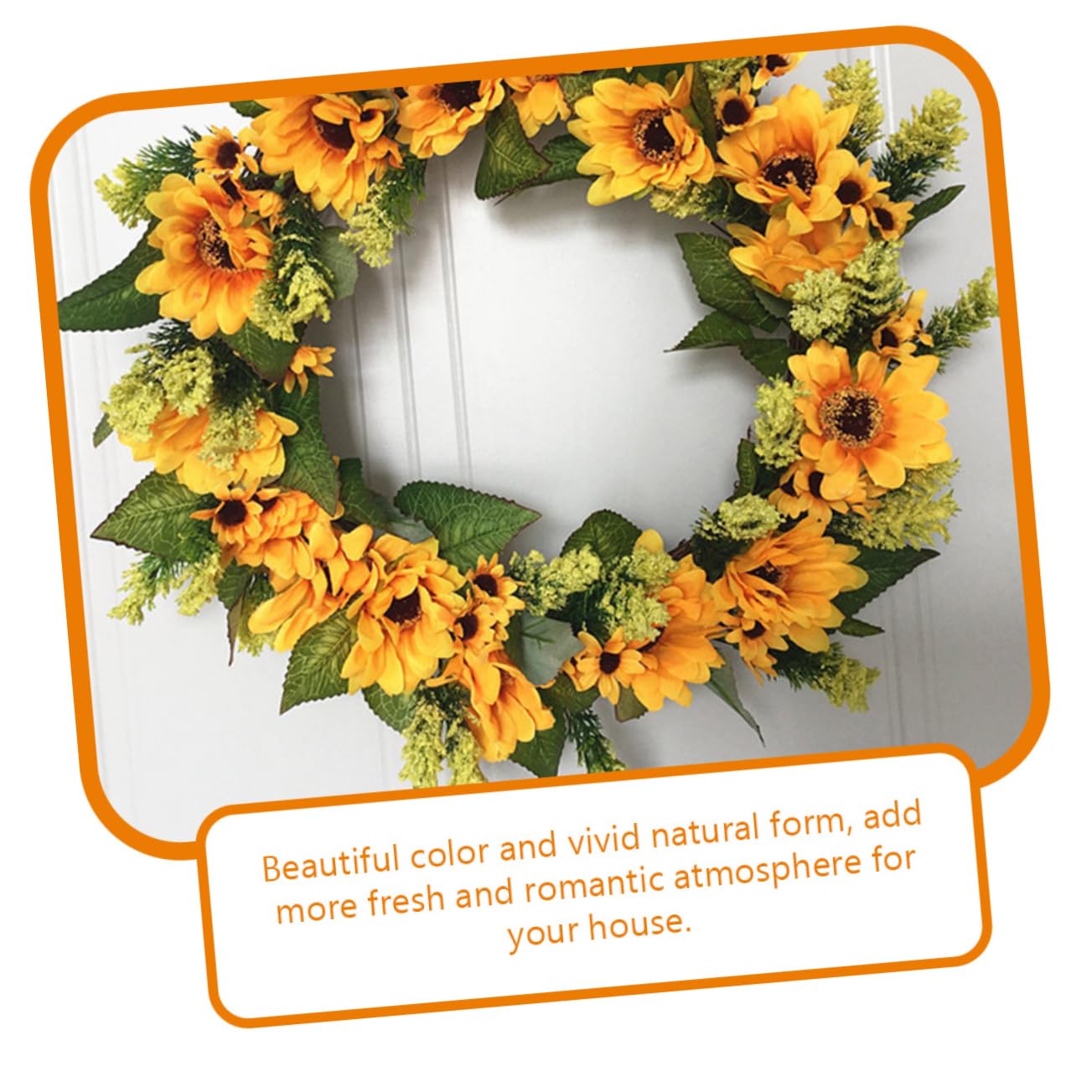 ABOOFAN Ghirlanda da Porta d Ingresso Fiori di Girasole Finti da Appendere alla Parete per Interni Decorazione da Appendere alla Finestra per Festival e Celebrazioni
