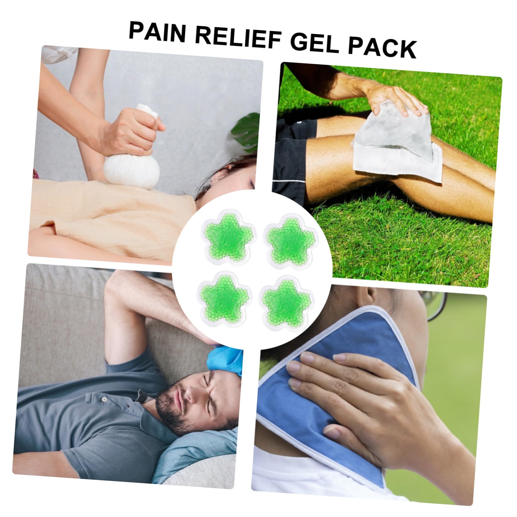 Impacco Caldo-freddo in Gel 4 Pezzi Verde per Primo Soccorso | Pvc Lavabile, Terapia Fredda, Formato Compatto, Confezione Multipla per Kit di Pronto Intervento