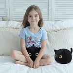 Black cat Plush,7.1 Inch Small Cute Black Cat Pillow,Soft Plush Doll Stuffed Animal Toy Cat Plushie Cat Pillow for Boy Girl Gift Thanksgiving Christmas Holiday Birthday Gift