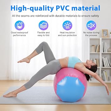 Air Roller Gymnastics Barrel, Inflatable Tumbling Roller Air Mat with Air Pump, Back Handspring Training Air Tumbler Octagon Barrel for Home Use, Gym Training, Yoga Balance Exercise, Cheerleading
