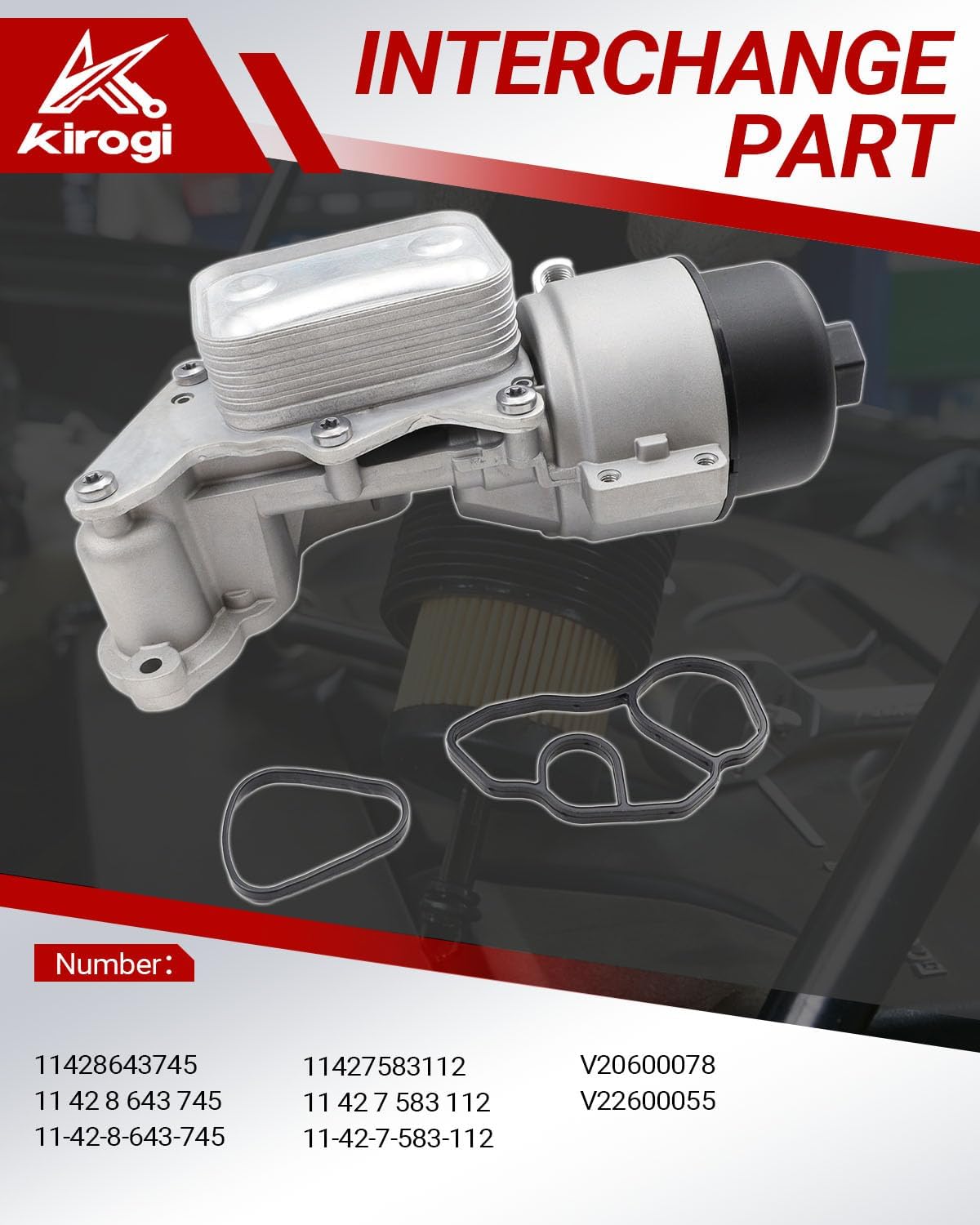 Engine Oil Cooler Filter Housing Replacement for 2011-2015 Mini Cooper, 2011-2016 Mini Cooper Countryman, 2013-2016 Mini Cooper Paceman Direct Replacement OE 11428643745 11427583112