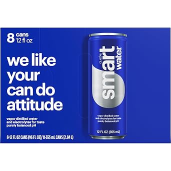 Smartwater Premium Canned Drinking Water, 12 fl. oz. sleek cans, 8-pack