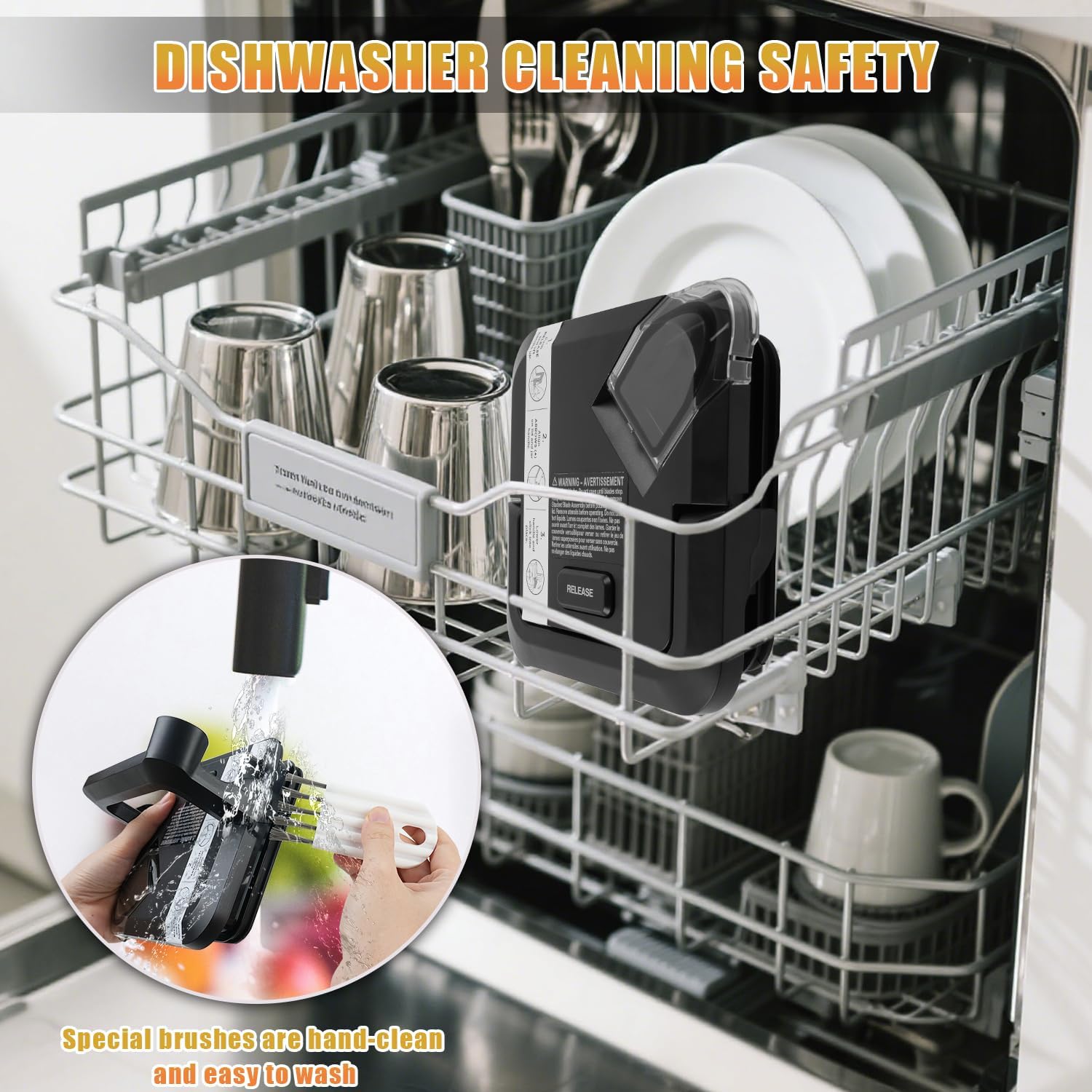 Blender Lid Replacement for Ninja 72 OZ Pitcher Locking Lid, Top Lids Cover Parts L642 BN701 BN751 BN801 BL610 DB751A CT610 Series,Compatible with NEW Model Pitcher (Blender Lid + Brush)