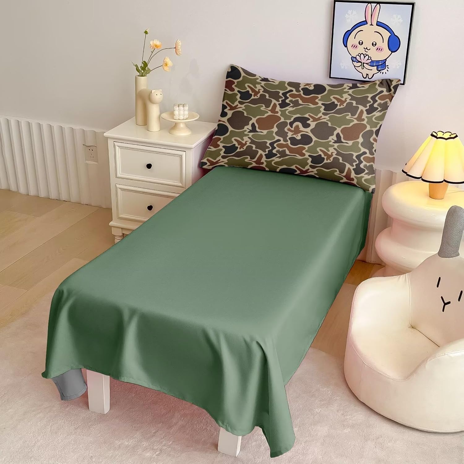 4 Pieces Toddler Duck Camo Bedding Set for Boys,Hunting Camouflage Toddler Comforter Set for Kids Bed in a Bag Includes Comforter, Flat Sheet, Fitted Sheet and Pillowcase - Image 6