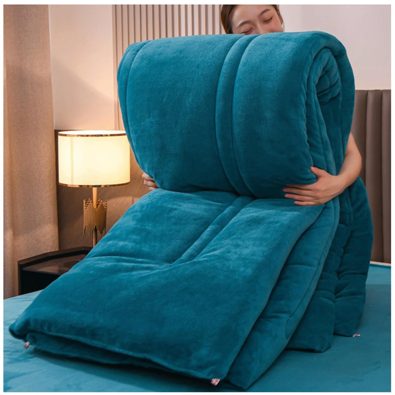 LLiuvcc Thickened Super Warm Winter Quilt，Fluffy Plush Double Sided Milk Velvet Quilt, Lightweight Breathable Warmth(Color6,150x200cm(3KG))