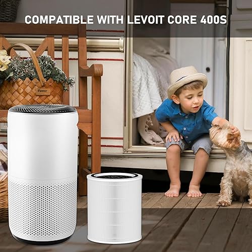 Miniatura 7 de Core 400S - Filtro de repuesto True HEPA compatible con LEVOIT Core 400S Smart WiFi purificador de aire, prefiltro de carbón activado HEPA 3 en 1,