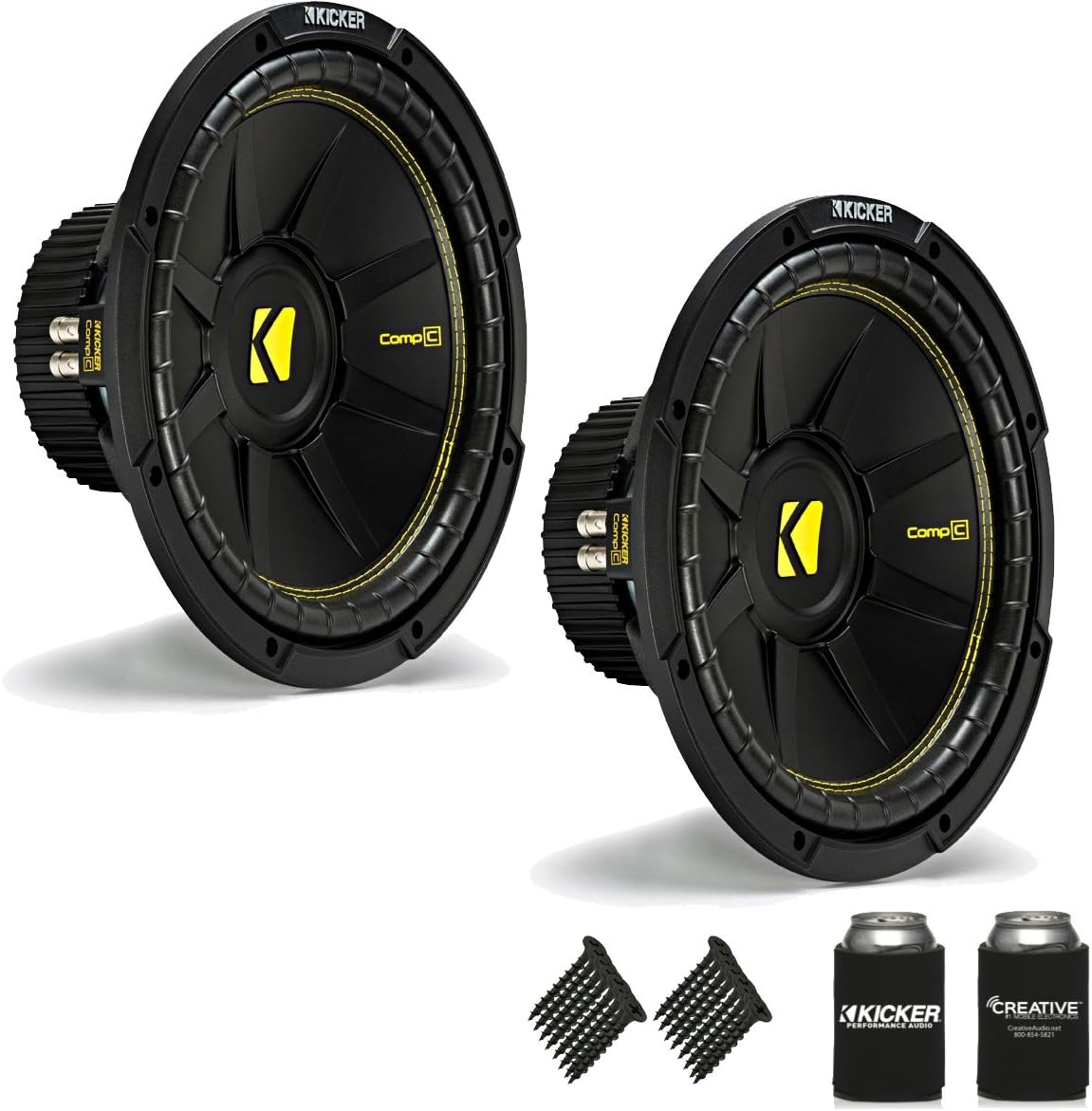 Kicker CWCD124 CompC 12 Subwoofers Bundle Dual 4-Ohm Voice Coil