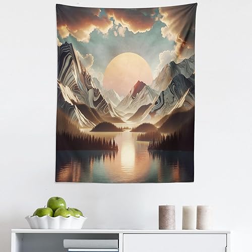 Miniatura 254 de Ambesonne Tapiz gótico, patio con hiedra encantada en la puerta antigua al bosque, colgante de pared ancho para dormitorio, sala de estar, 2-Verde