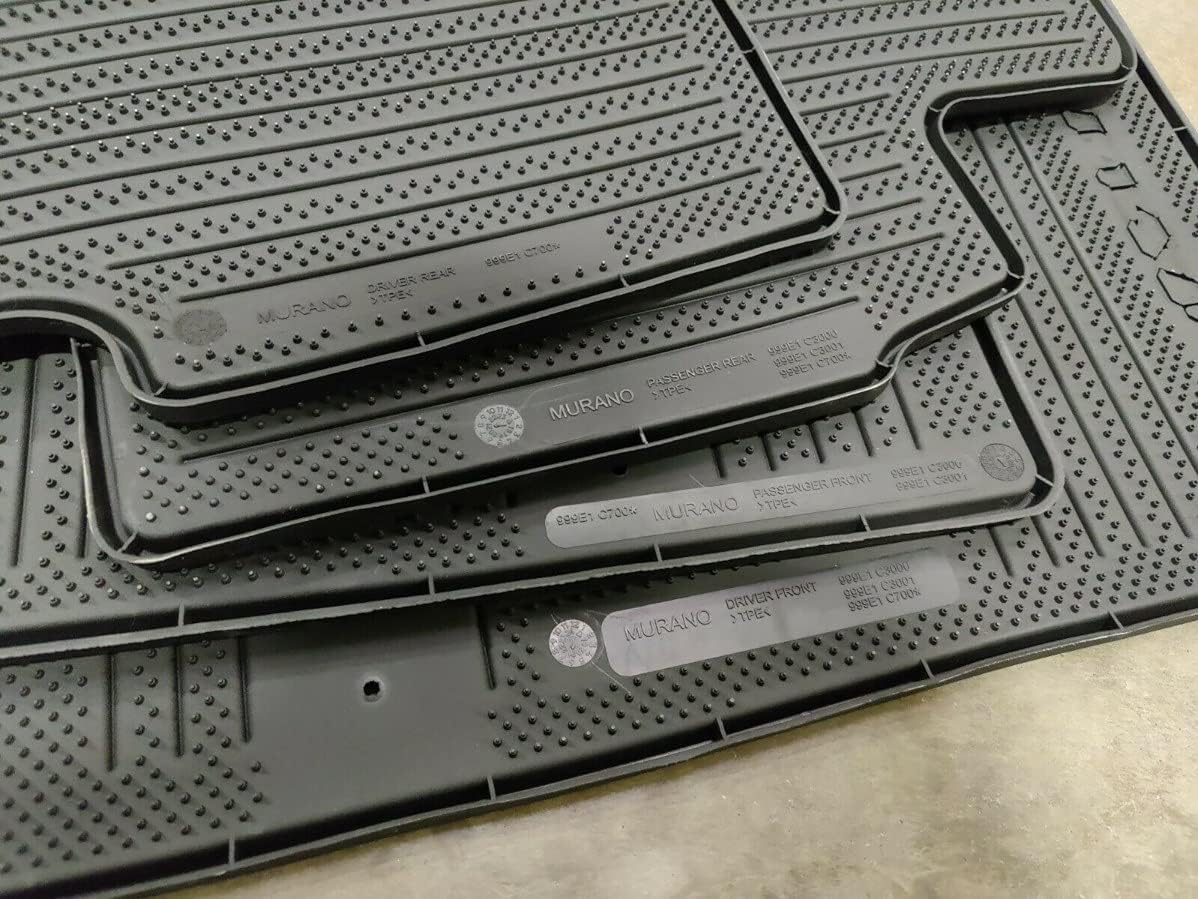 Nissan New OEM 2019-2020 Murano Black 4PC Rubber All Weather Floor MATS