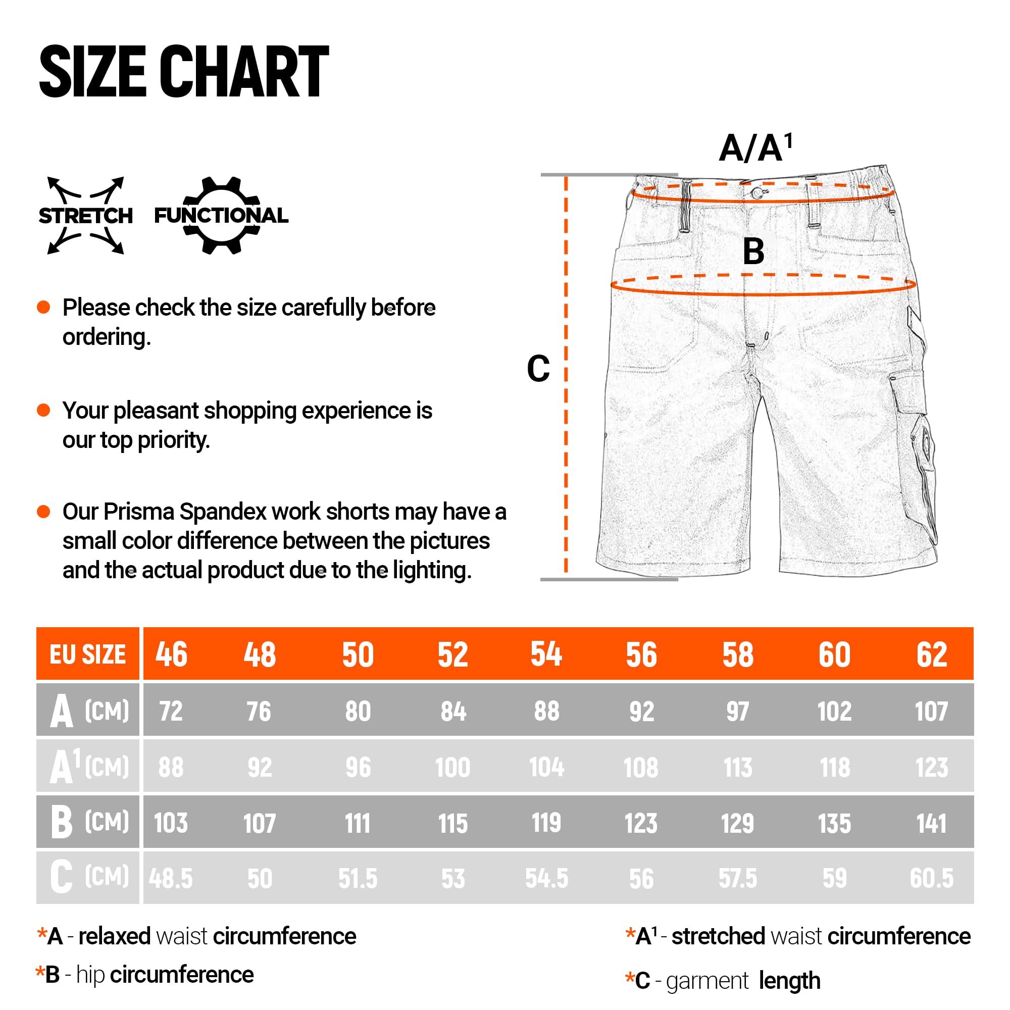 Stenso Prisma Pantaloni Corti da Lavoro Uomo - Pantaloncini da Lavoro Uomo - Pantaloni Estivi