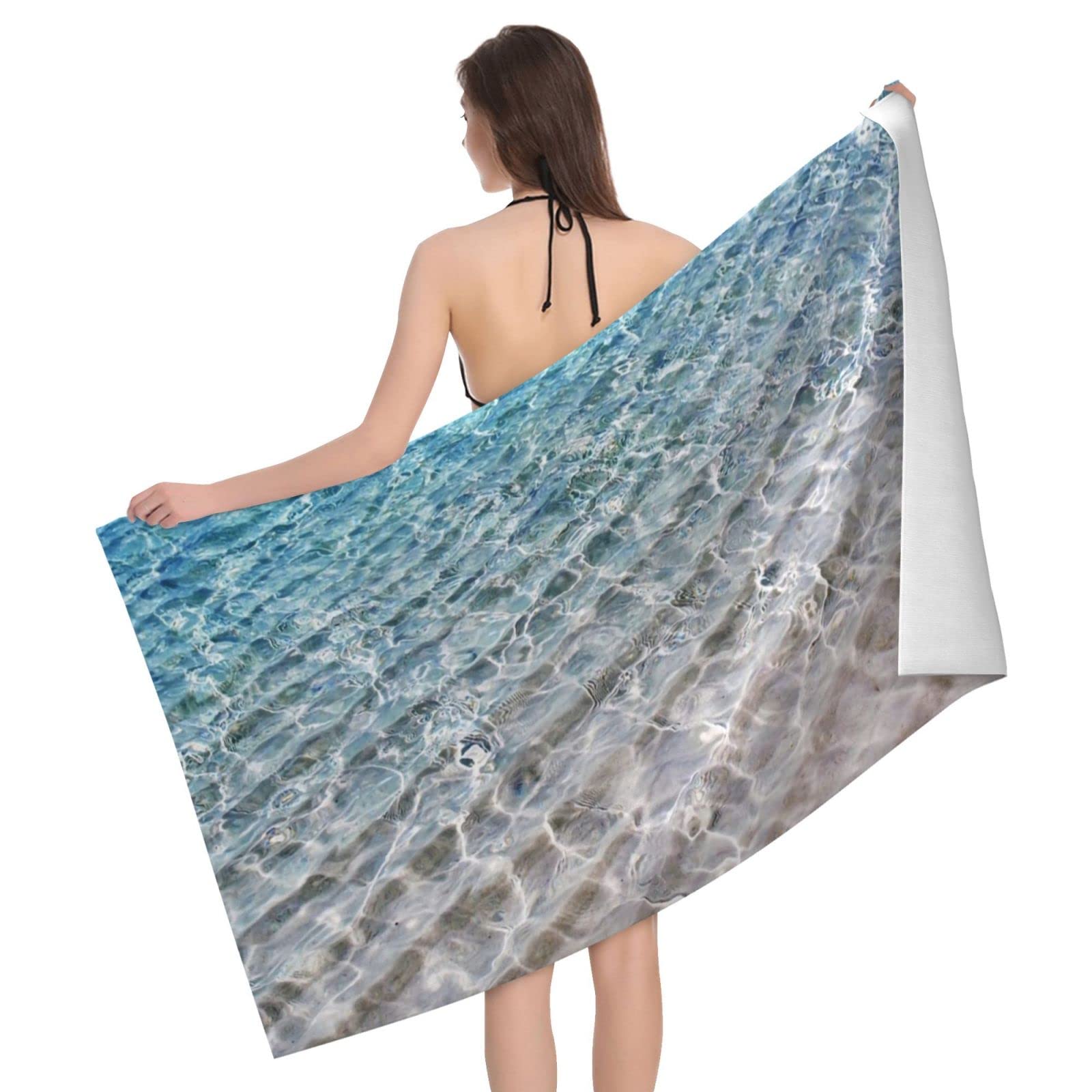 Lawenp Beach Sea Sand Beach Towel, Lightweight Sand Free Quick Dry Microfiber Absorbent Bath Towel for Kids, Adults, Swimming, Bath, Yoga, Pool, Travel, Camping 32"X52"