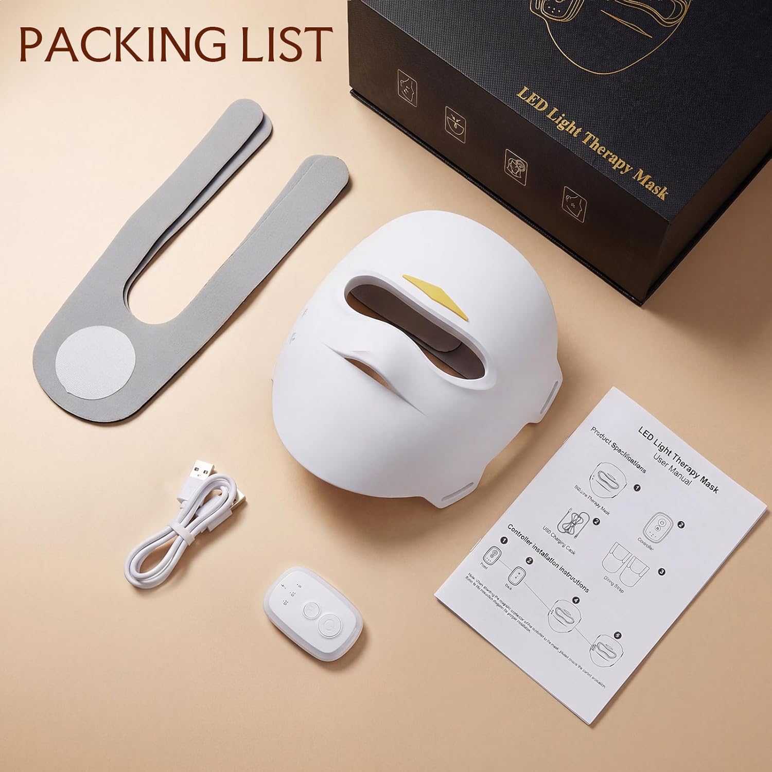 Red Light Therapy Mask for Face, 4D LED Light Therapy Mask, 4 ModesWireless LED Face Mask Light Therapy with Red Blue Light, Light Therapy Mask for Home & Travel, Skincare Gifts for Women Mom Wife