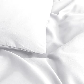 MOONLIGHT20015 Single Duvet Cover Set White Solid Soft Single Bedding Duvet Cover with 1 Matching Pillowcase
