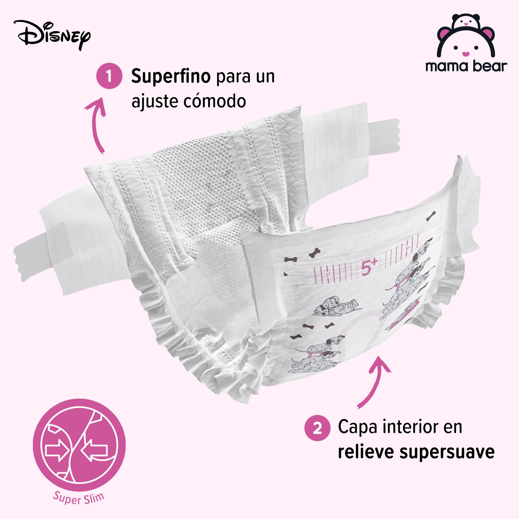Marca Amazon - Mama Bear Disney pañales ultrasecos, Talla 5+ (11-17 kg) , Blanco, 144 Unidad, 2 Paquetes de 72 - PACK MENSUAL